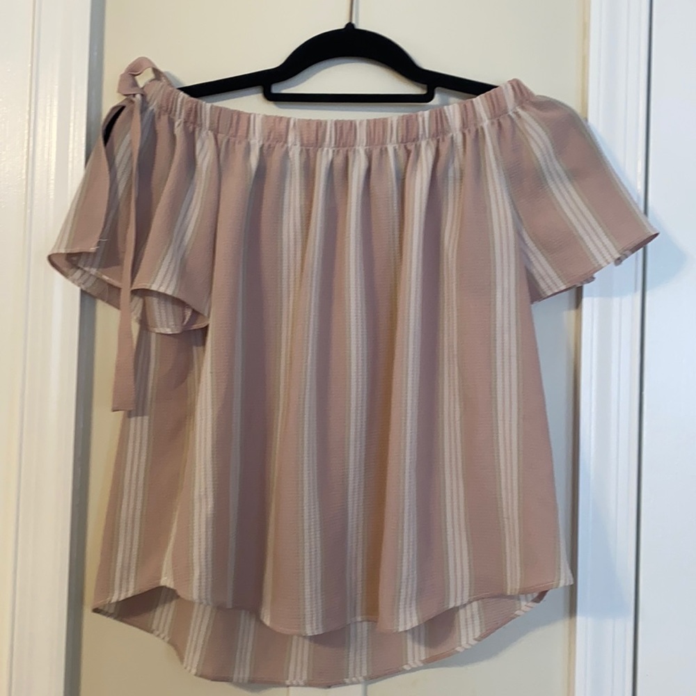 Stripped Off the shoulder top